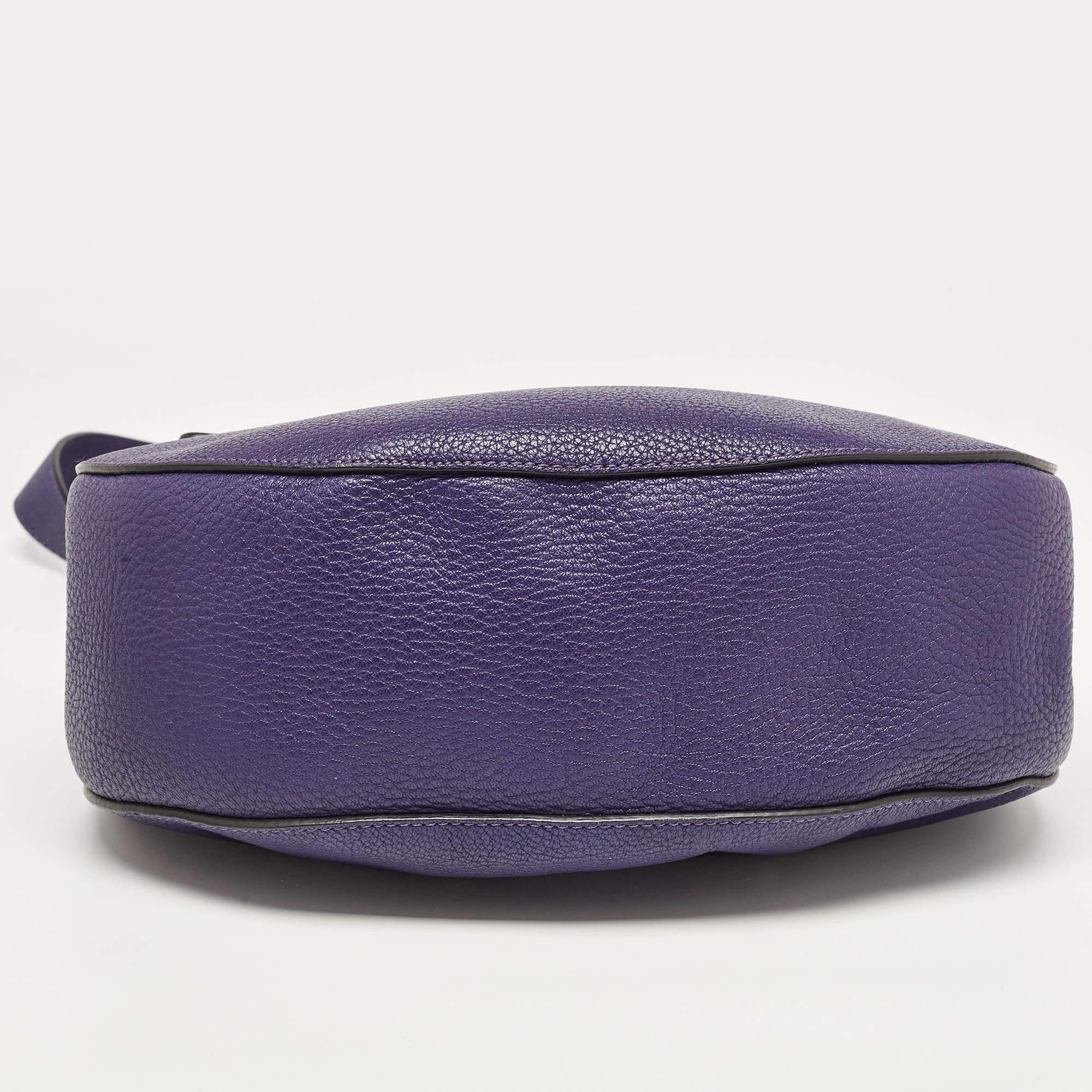 Chloe Dark Purple Leather Large Drew Shoulder Bag For Sale 8