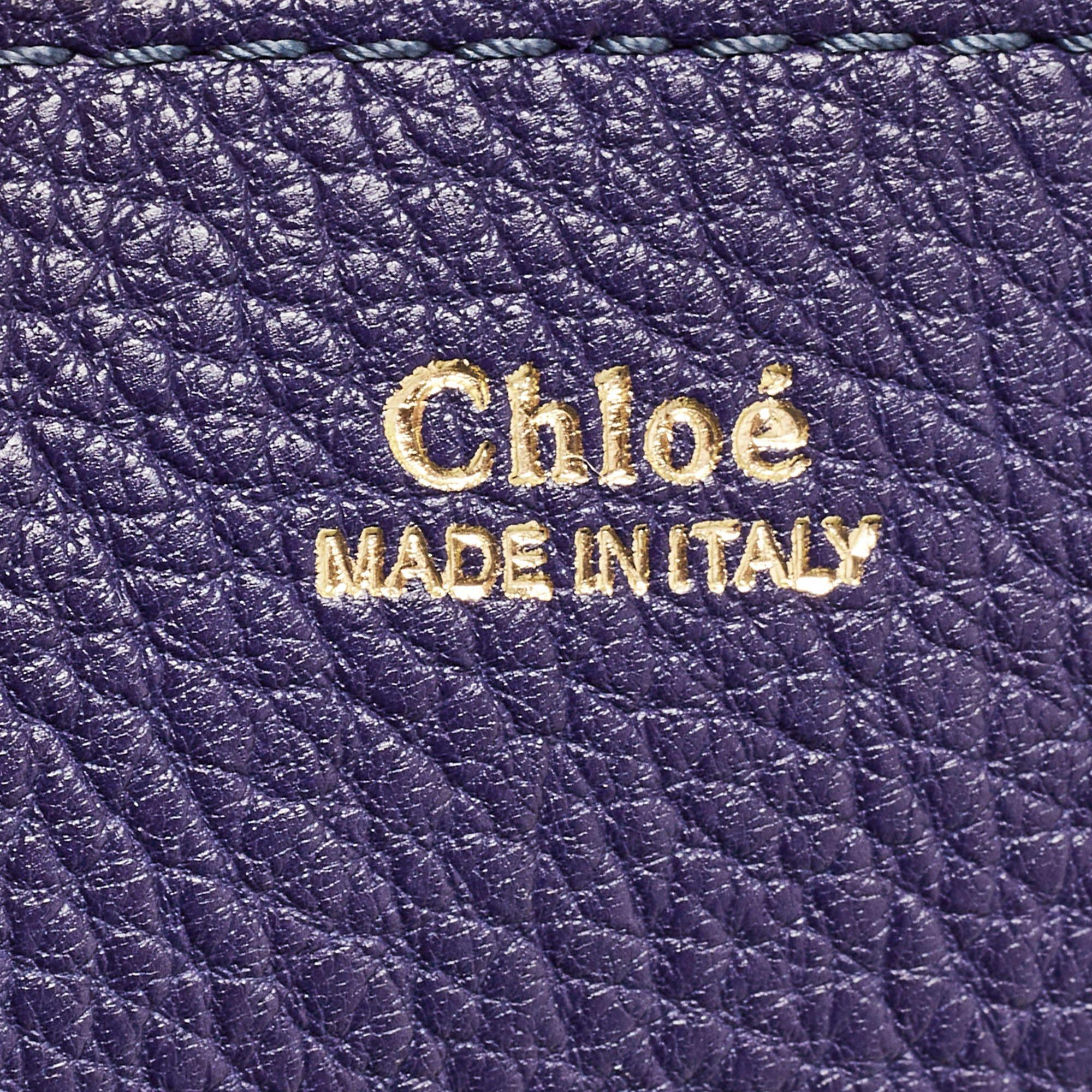 Chloe Dark Purple Leather Large Drew Shoulder Bag For Sale 4