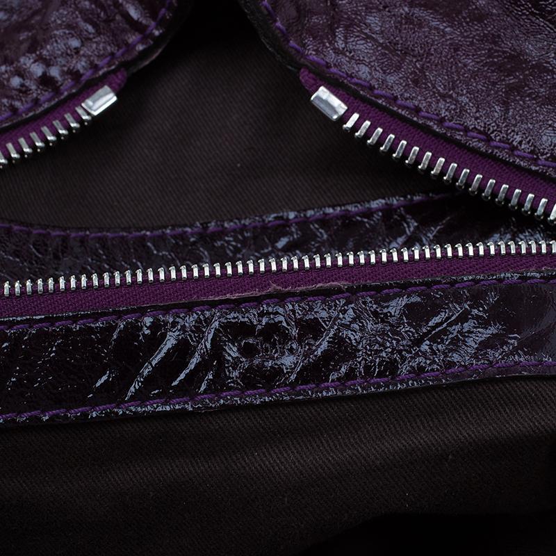 Chloe Dark Purple Patent Leather Paddington Tote 6