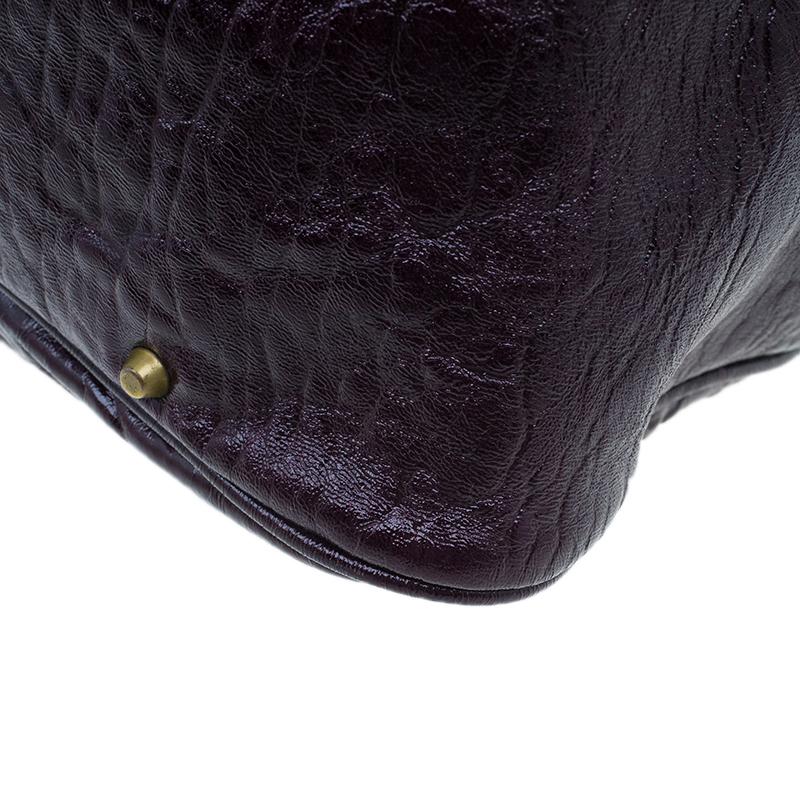 Chloe Dark Purple Patent Leather Paddington Tote 9