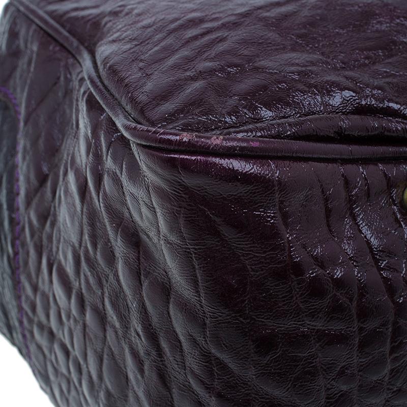 Chloe Dark Purple Patent Leather Paddington Tote 10