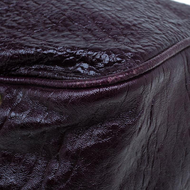 Chloe Dark Purple Patent Leather Paddington Tote 11