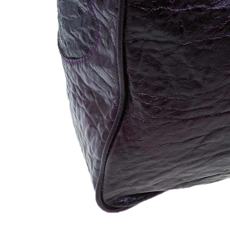Chloe Dark Purple Patent Leather Paddington Tote 12