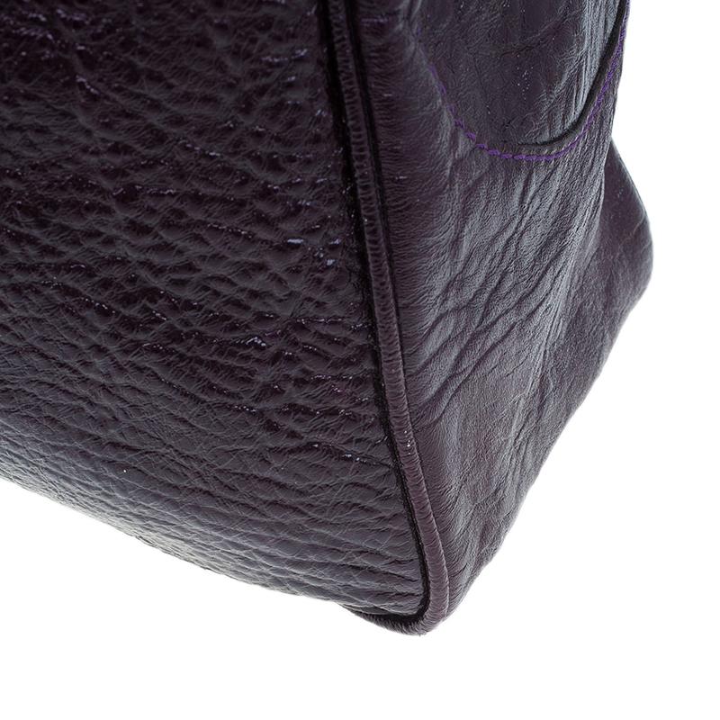 Chloe Dark Purple Patent Leather Paddington Tote 13