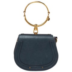 Chloe Deep Green Leather and Suede Small Nile Bracelet Shoulder Bag