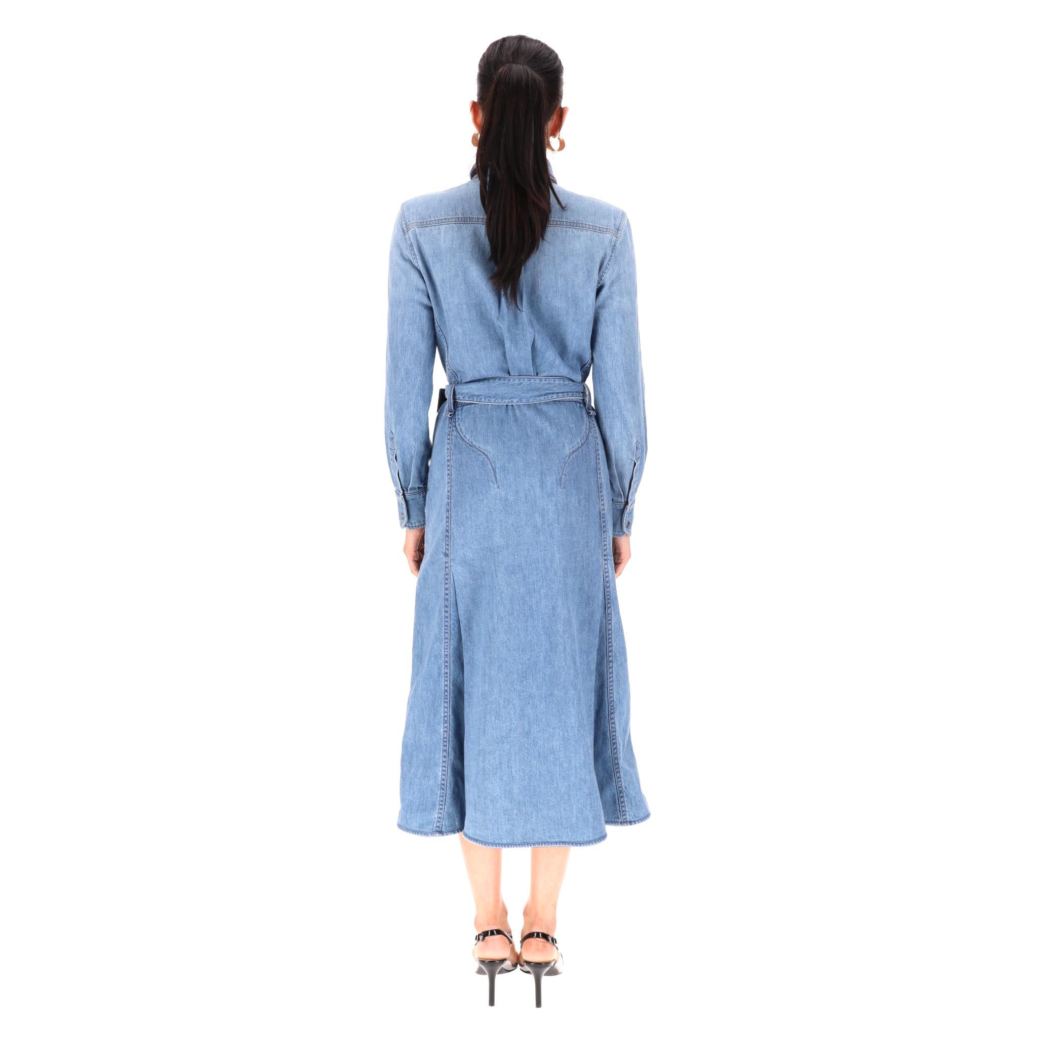 Chloe - Vestito a camicia midi in denim In condizioni ottime in vendita a London, GB