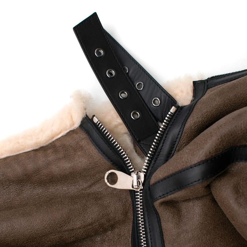 Brown Chloe detachable-hood brown shearling jacket - SIZE 0/2