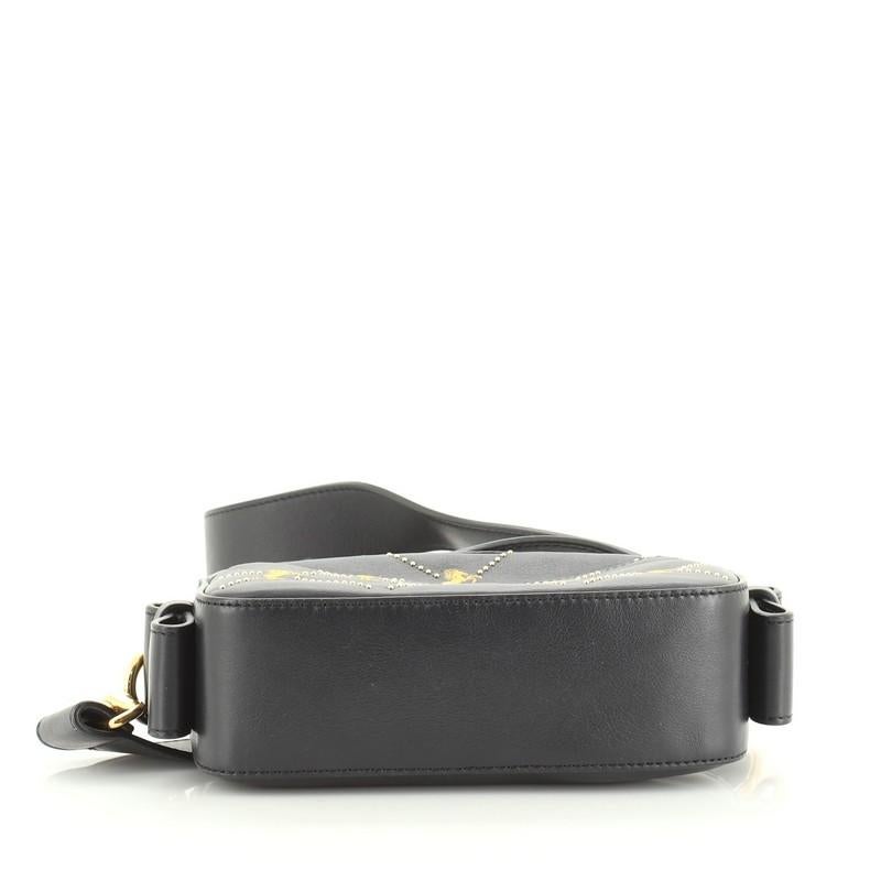 chloé studded embroidered leather shoulder bag