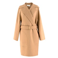 Chloe Double-Faced Wool-Blend Camel Coat US 4