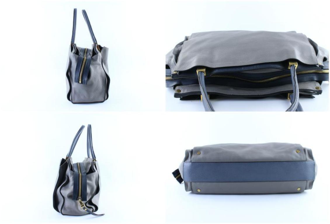 Chloé Dree East West Tote 2mr1128 Grey Leather Shoulder Bag For Sale 2