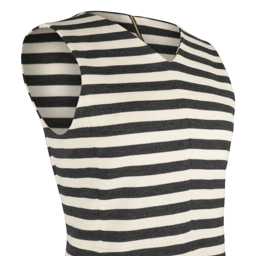 Chloe Kleid Gestreift Anthrazit und Vanille A-Linie Modern 38 / 4 Damen im Angebot