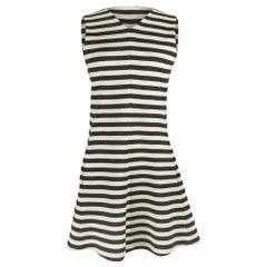 Chloe Dress Striped Charcoal and Vanilla A-Line Modern 38 / 4