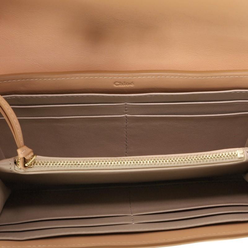 Chloe Drew Continental Wallet Quilted Leather Long In Good Condition In NY, NY