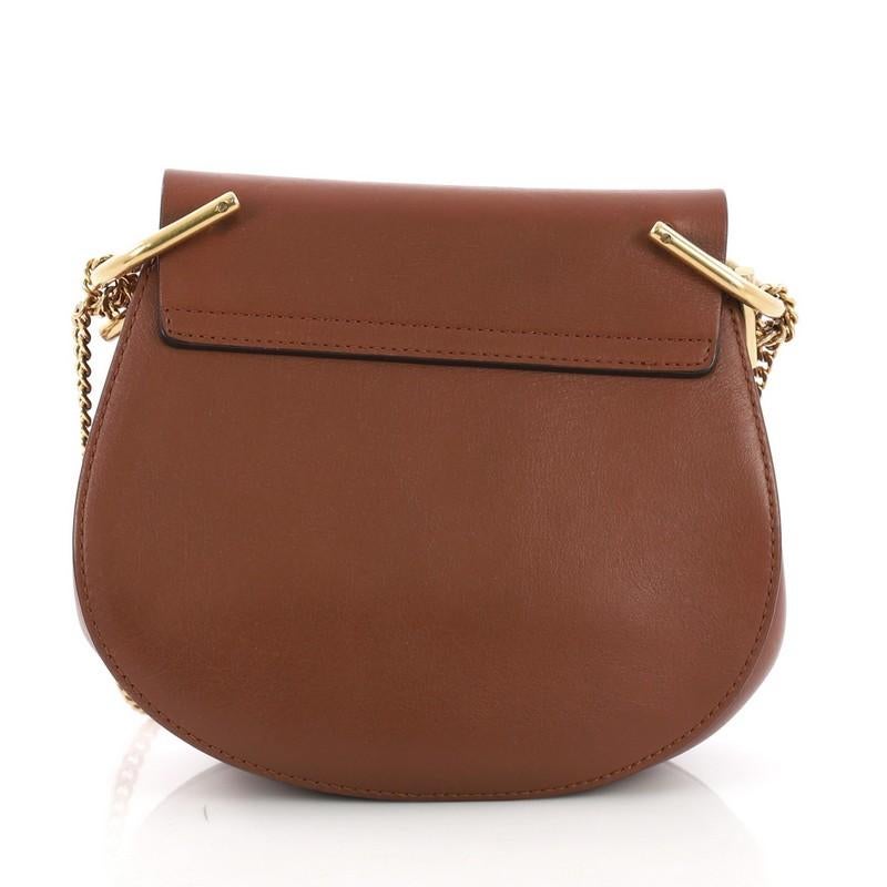 Brown Chloe Drew Crossbody Bag Leather and Suede Mini