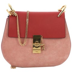 Chloe Drew Crossbody Bag Leather and Suede Small