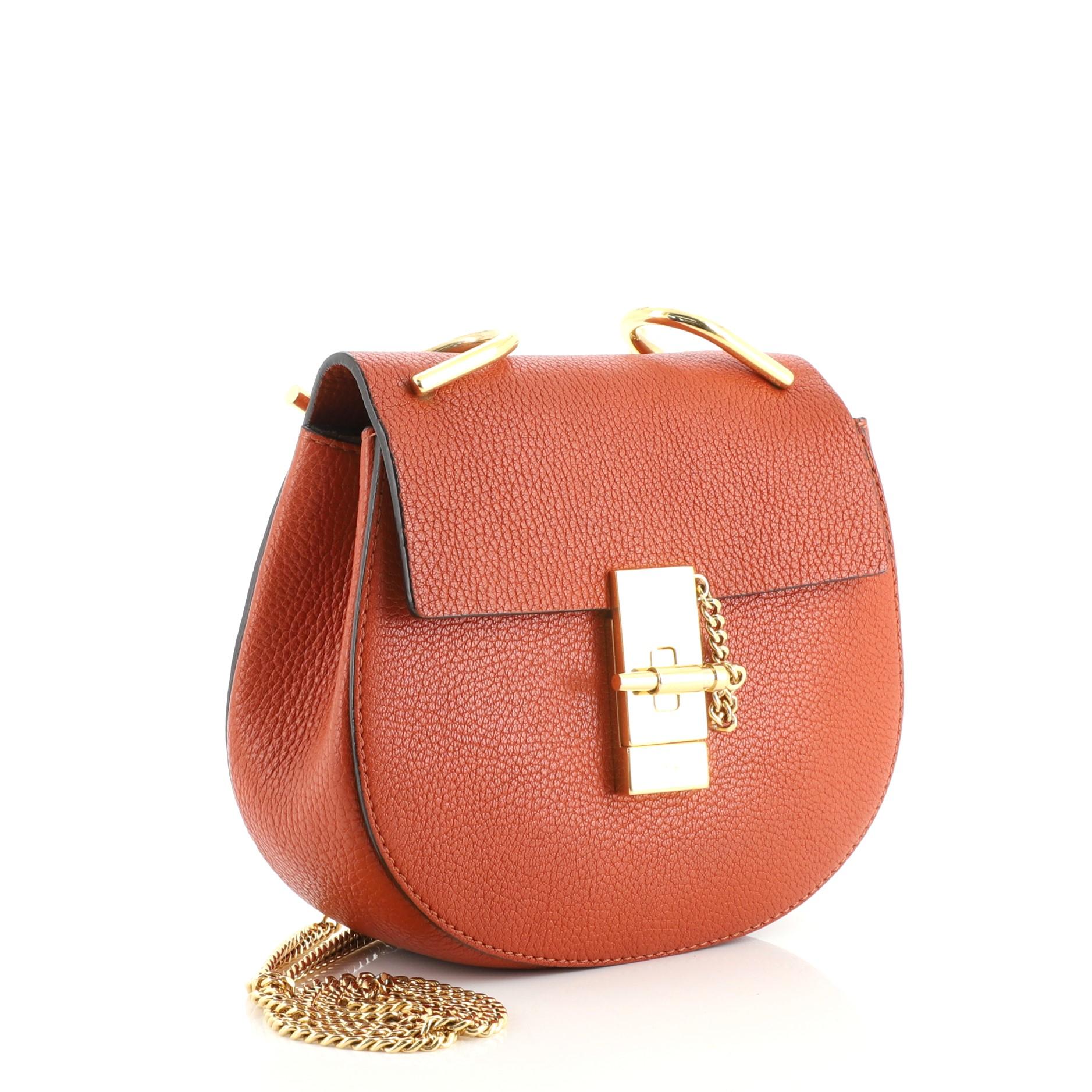 Brown Chloe Drew Crossbody Bag Leather Mini
