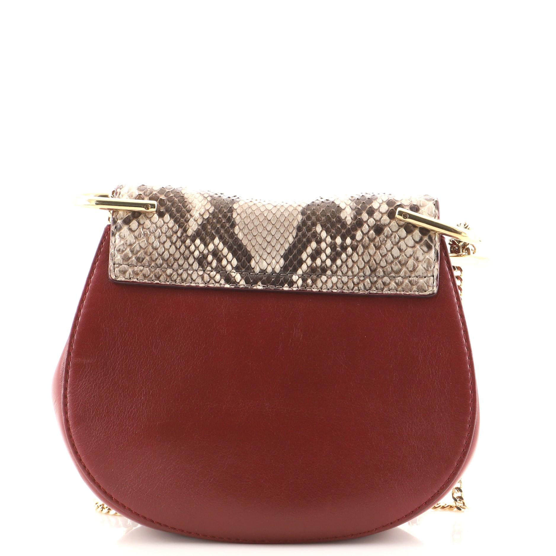 Chloe Drew Crossbody Bag Python and Suede Small In Good Condition In NY, NY