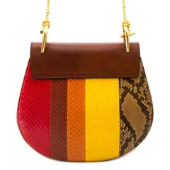 Chloé Drew Multicolor Python Crossbody Bag