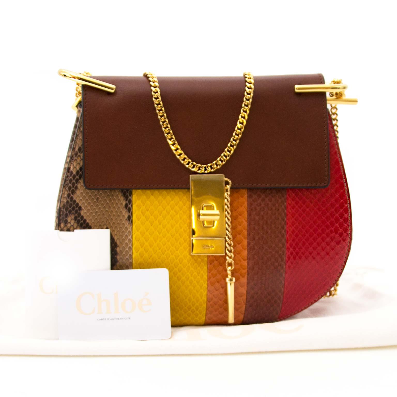 Chloé Drew Multicolor Python Crossbody Bag In New Condition In Antwerp, BE