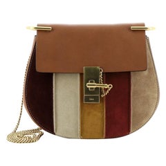 Chloe  Drew Patchwork Crossbody Bag Leather and Suede Small
