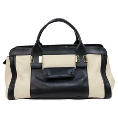 Vintage Chloé Duffle Bicolor Boston 870654 Black Leather Weekend/Travel Bag