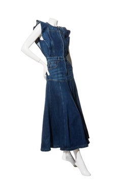 Chloé Dusky Blue Denim Maxi Dress Resort 2022 Collection Size 34