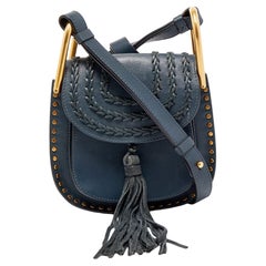 Chloe Dusky Blue Leather Mini Hudson Shoulder Bag