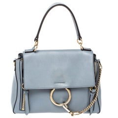 Chloe Dusty Blue Leder Kleine Faye Day Umhängetasche
