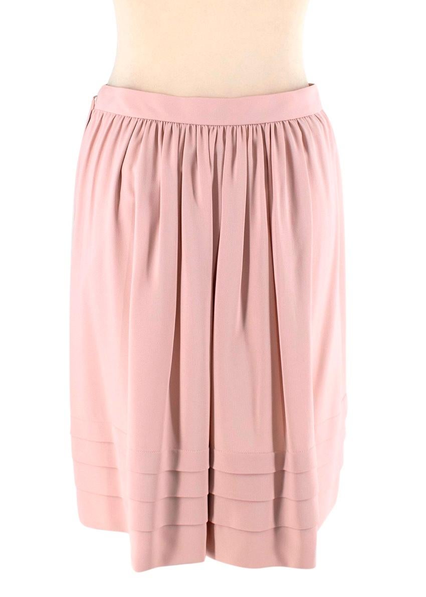 Chloe Dusty Pink Crepe Gathered Skirt For Sale at 1stDibs