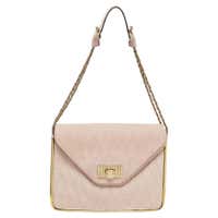 Chanel Timeless shoulder bag in beige quilted jersey with silver ...