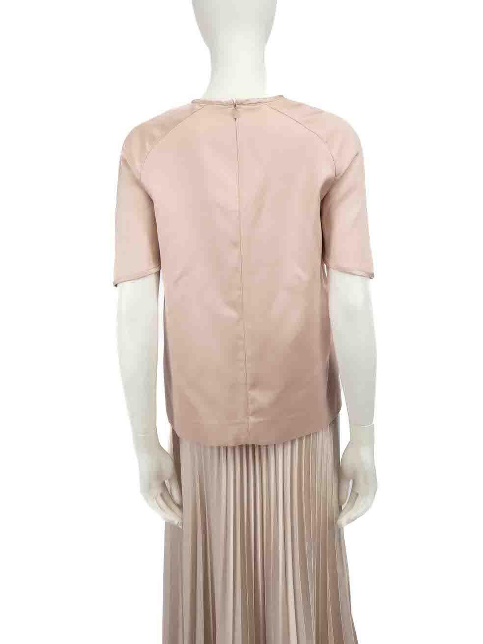 Chloé Dusty Pink Wool Short Sleeve Top Size L In Excellent Condition For Sale In London, GB