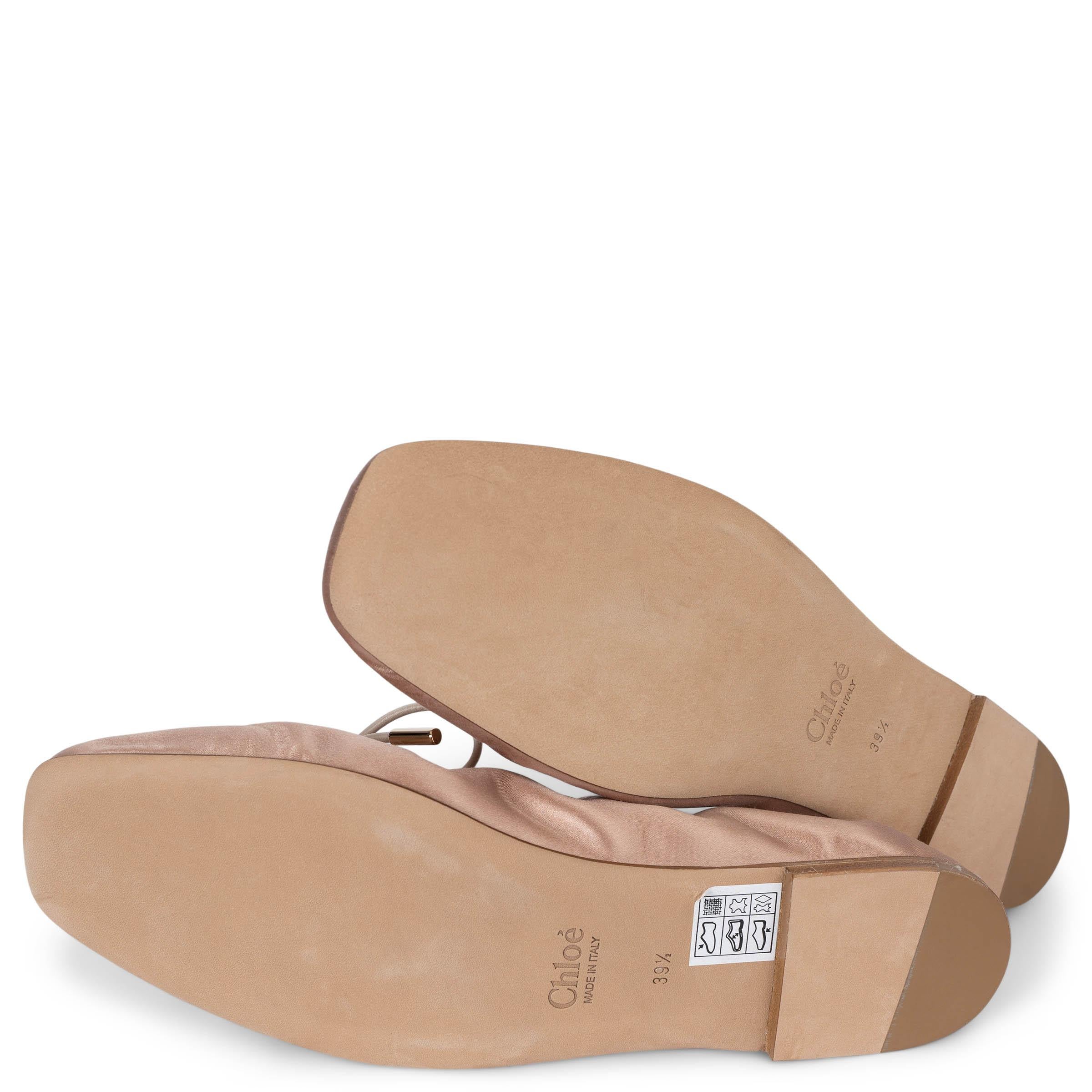 CHLOE dusty rose ORACIA BOW DETAILED SATIN Ballet Flats Shoes 39.5 2