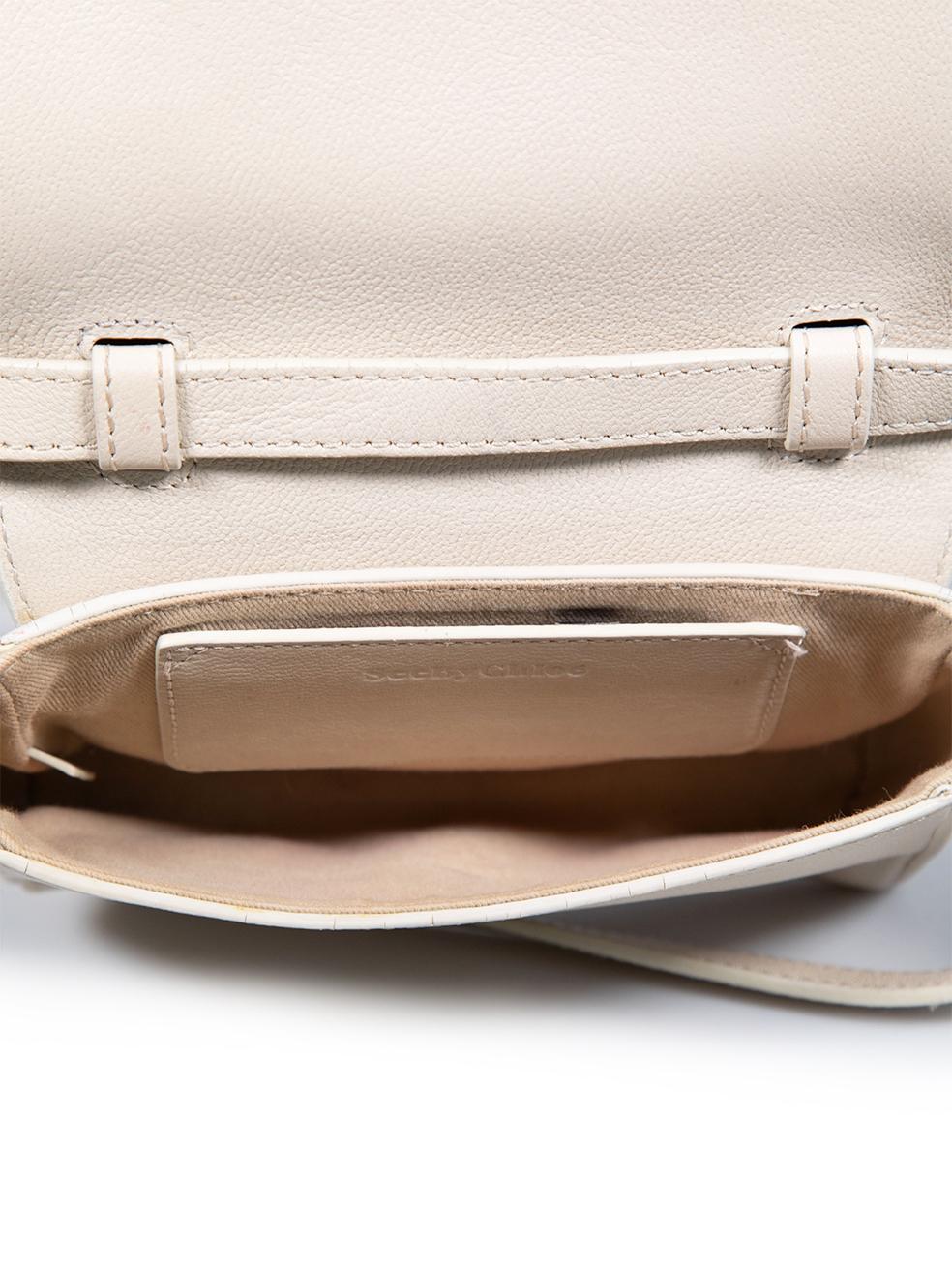 Chloé Ecru Leather Hopper Buckle Crossbody Bag For Sale 1