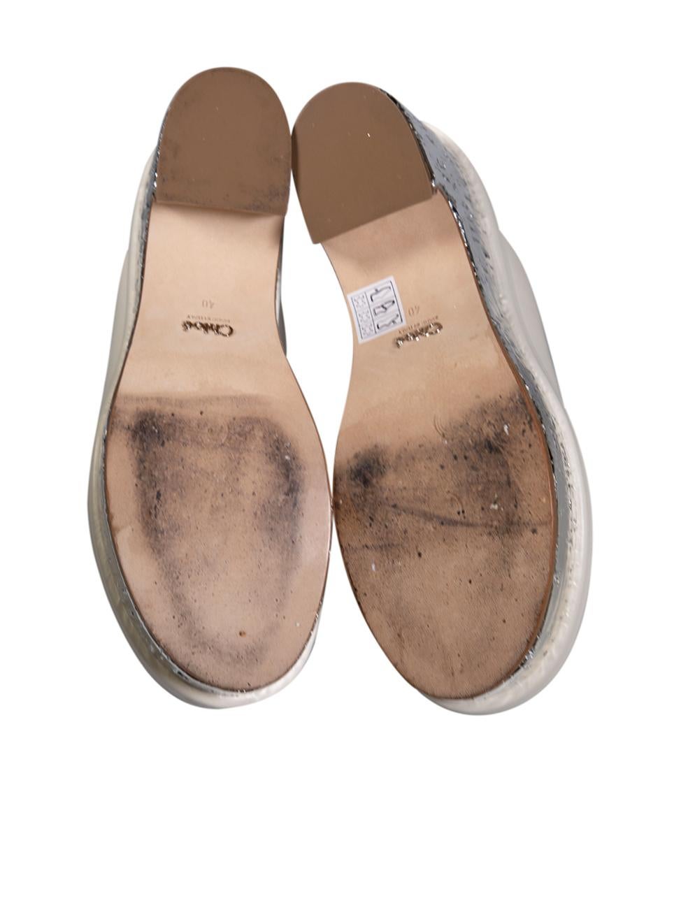 Women's Chloé Ecru Leather Oli Platform Mule Sandals Size IT 40 For Sale