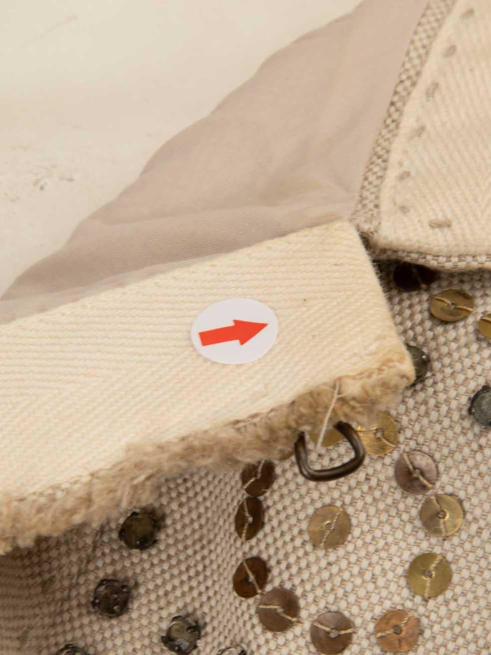 De las mujeres Chloé Abrigo largo medio adornado con lentejuelas en color crudo Talla L en venta