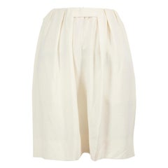 Chloé Gonna a pieghe in seta ecru al ginocchio taglia M.