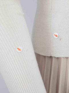 Chloé Ecru Wool Ruffle Accent Puff Sleeve Jumper Size XS