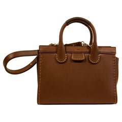 Chloe Edith Medium Tote Bag in Mocha Brown Leather