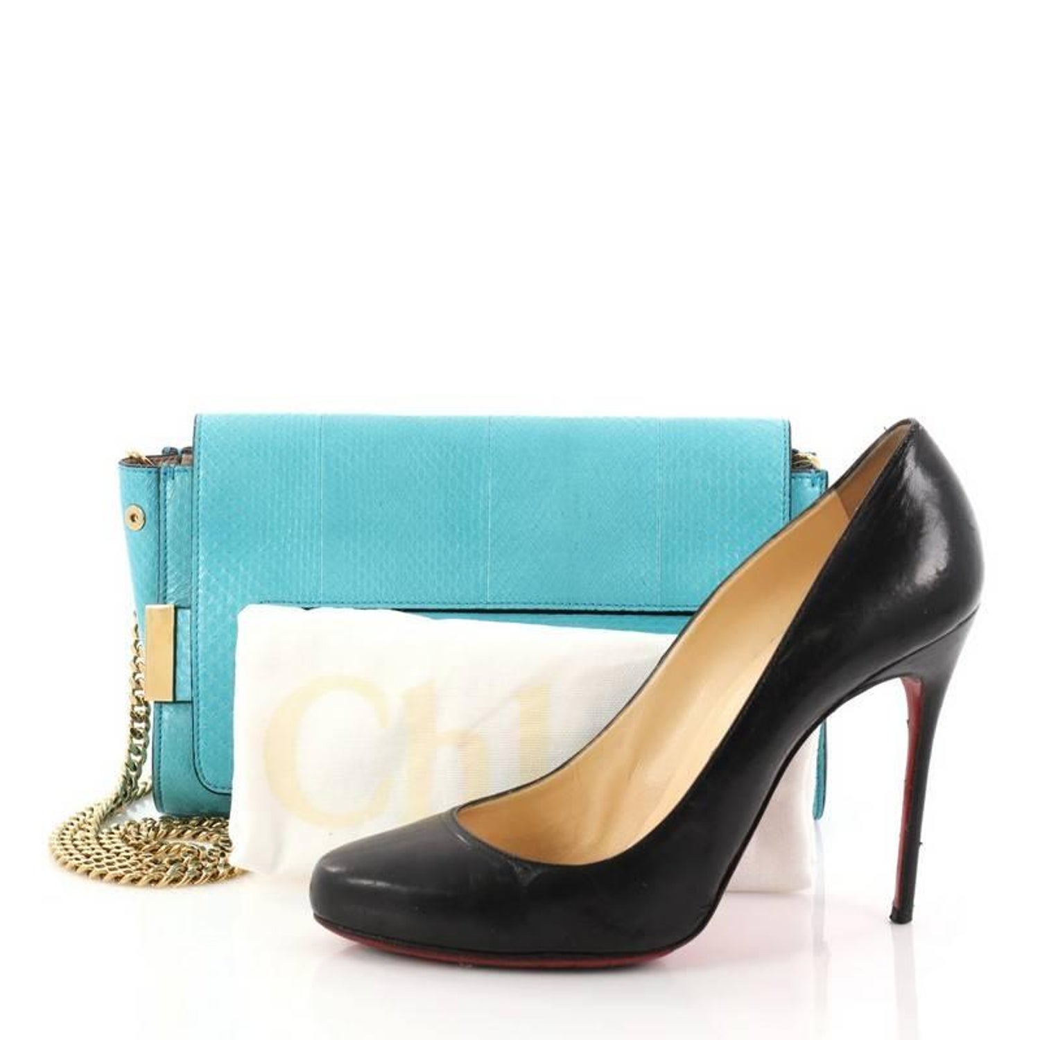 Chloe Elle Chain Clutch Python Medium At 1stdibs