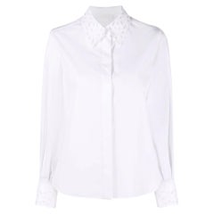 Chloe Embroidered Cotton Shirt With Mother-Of-Pearl Buttons