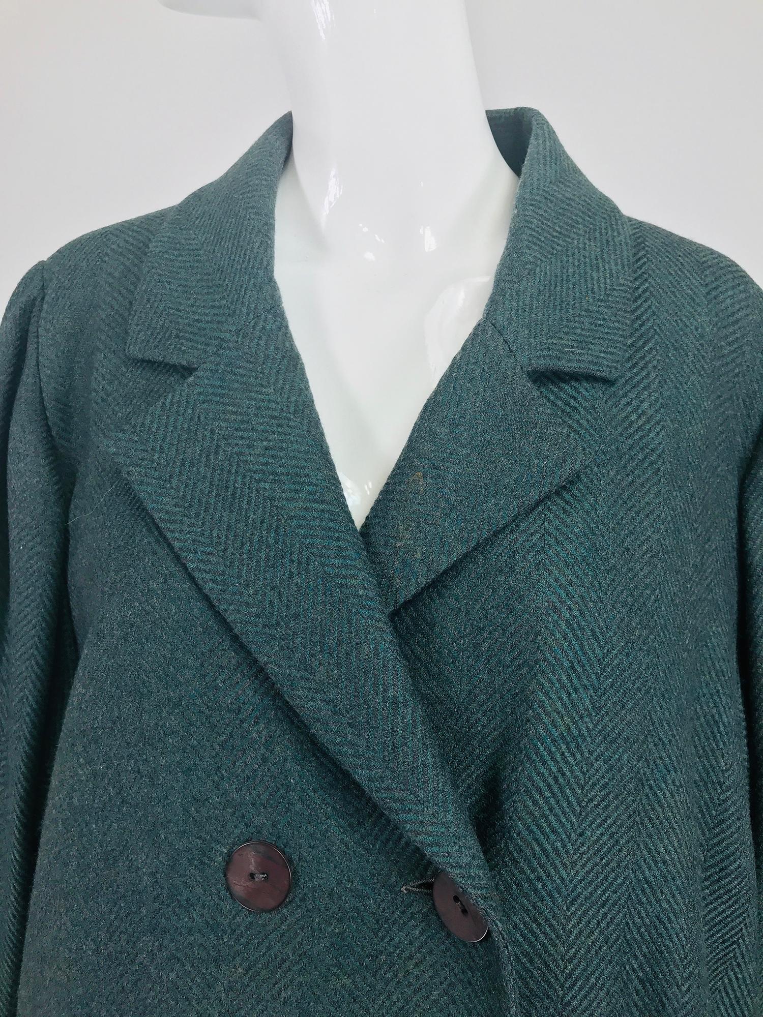 Chloe embroidered teal wool swing jacket and skirt from the 1980s 7