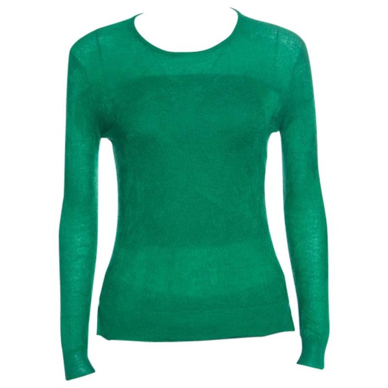 Chloe Emerald Green Tea Cashmere and Silk Textured Sweater S at 1stDibs ...