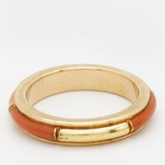 Chloe Enamel Gold Band Ring Size 52