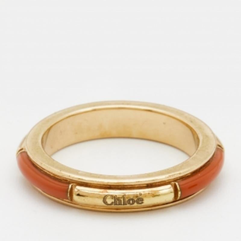 Anillo de oro esmaltado Chloe talla 52 en venta 1