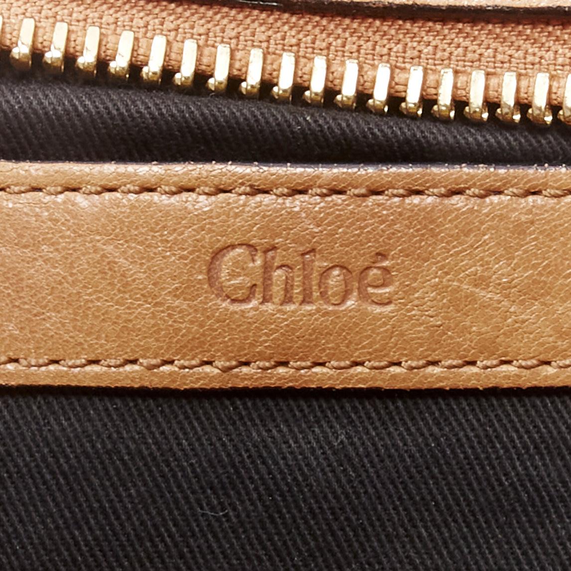 CHLOE Ethel tan smooth leather gold logo square buckles small shoulder bag 5