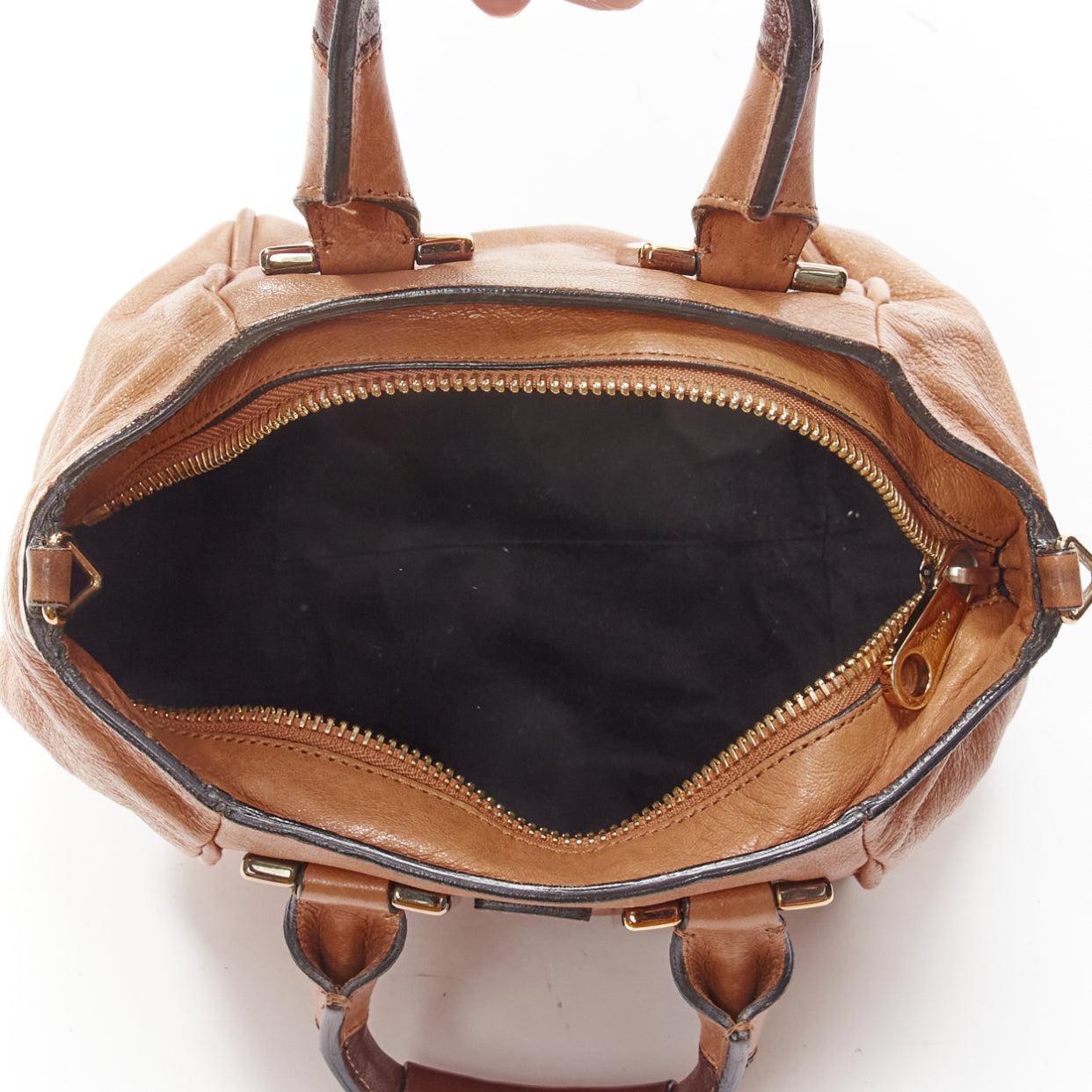 CHLOE Ethel tan smooth leather gold logo square buckles small shoulder bag 4