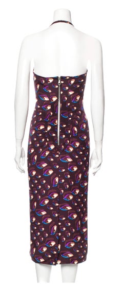 Chloe Eye Print Halter Dress