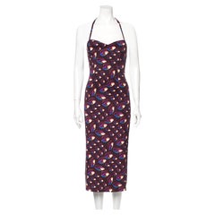 Chloe Eye Print Halter Dress