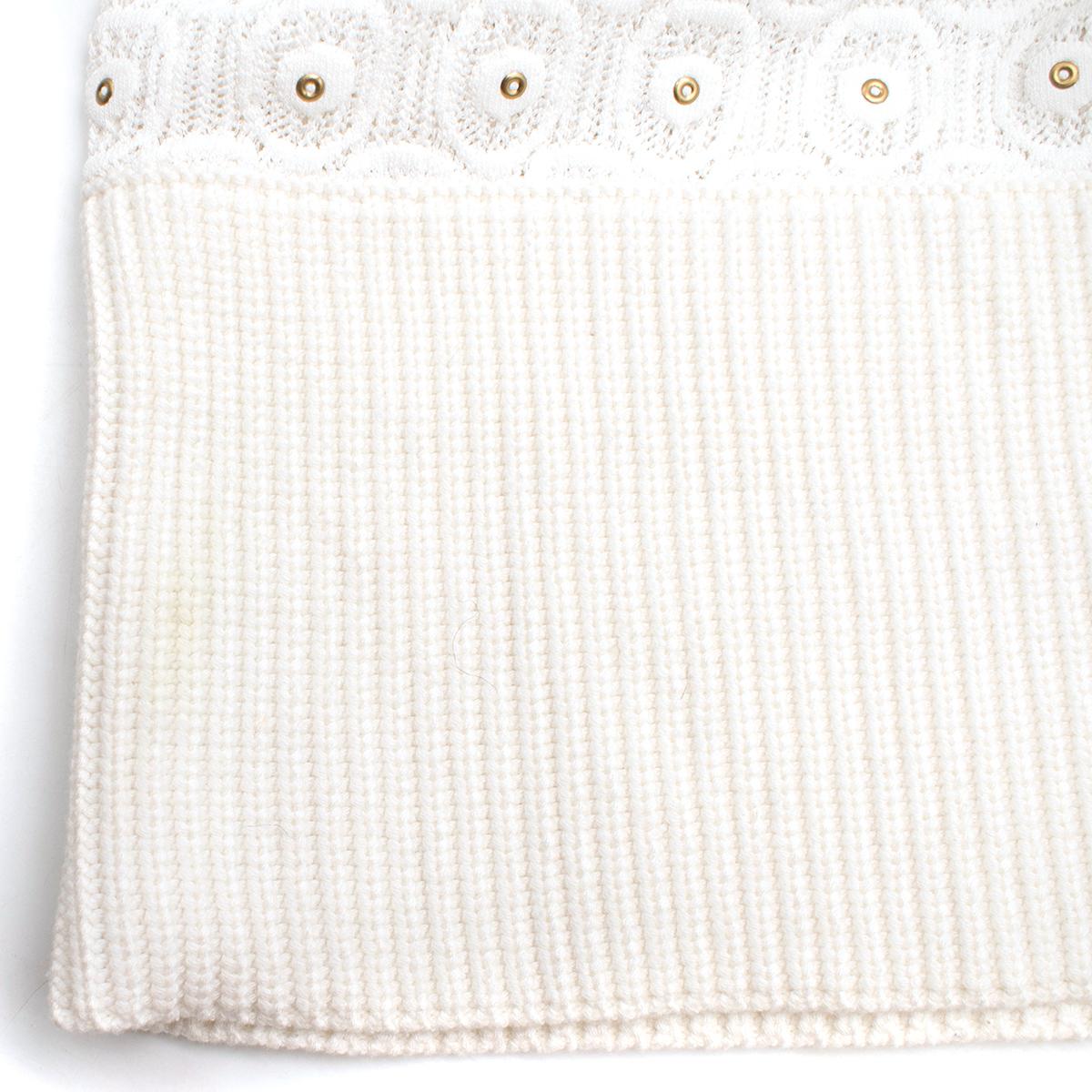Chloe eyelet-embellished crochet-knit sweater US 4 3
