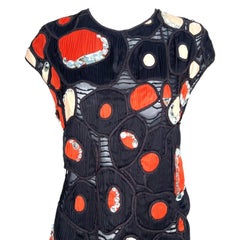 Chloé F/W 2007 Eclectic Little Black and Red Pleather and Rhinestone Mini Dress